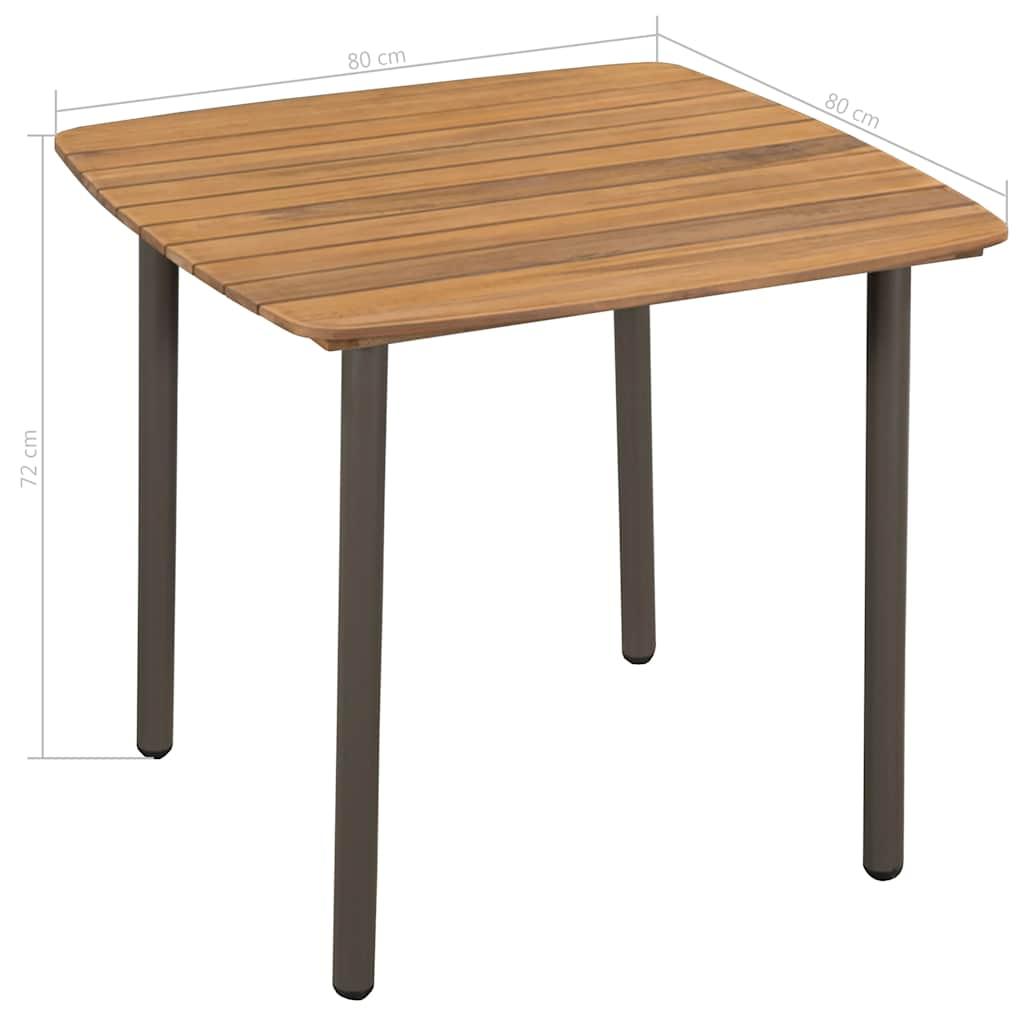 Mesa de jardín madera maciza de acacia y acero