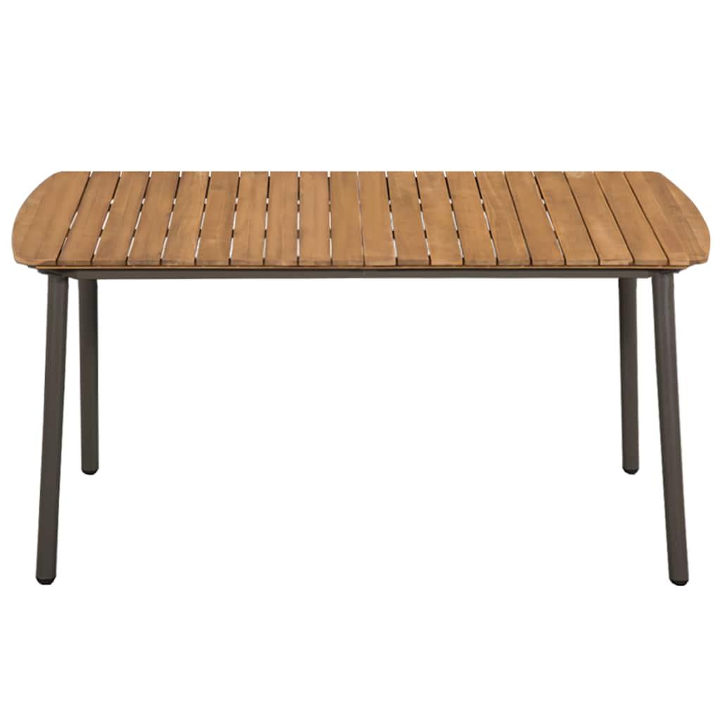 Mesa de jardín madera maciza de acacia y acero