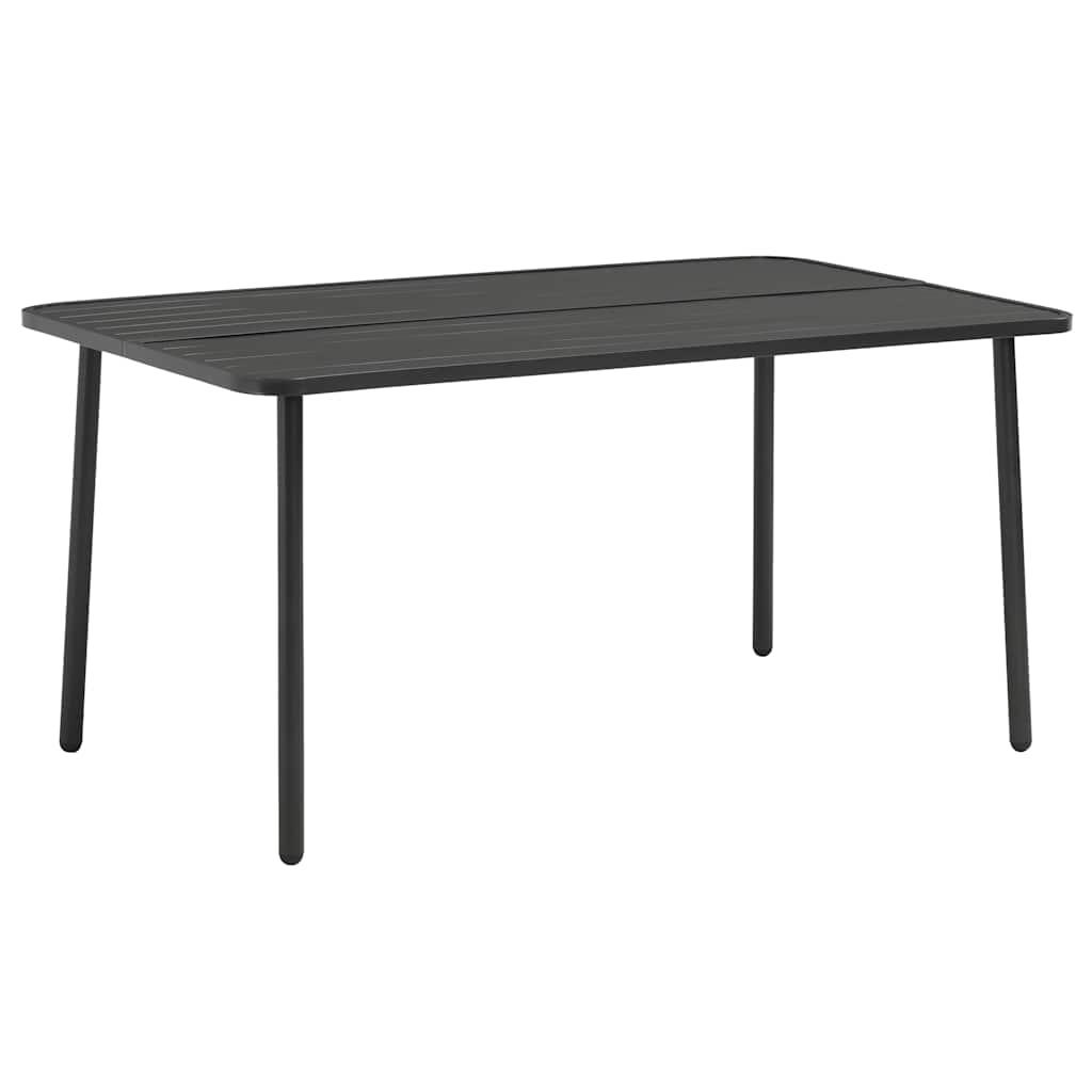 Mesa de jardín de acero gris antracita 100x100x72 cm