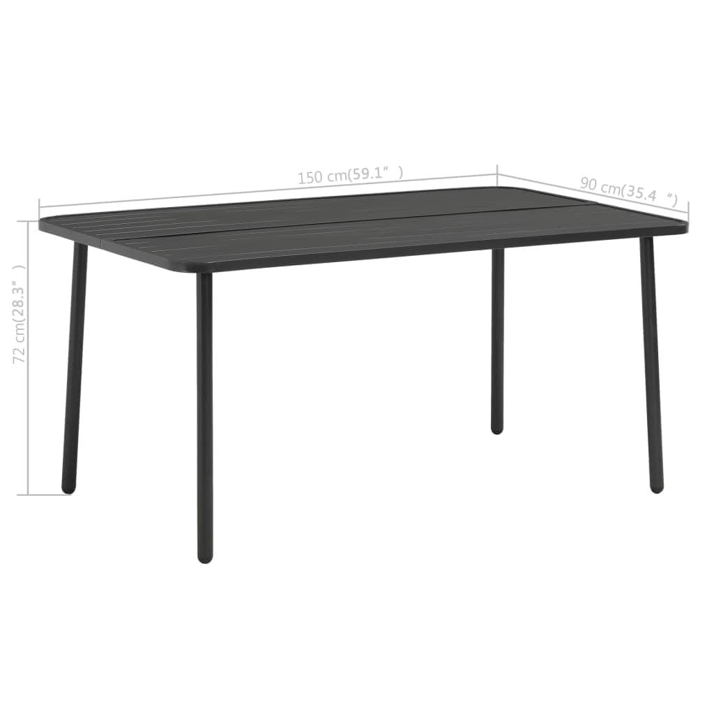 Mesa de jardín de acero gris antracita 100x100x72 cm