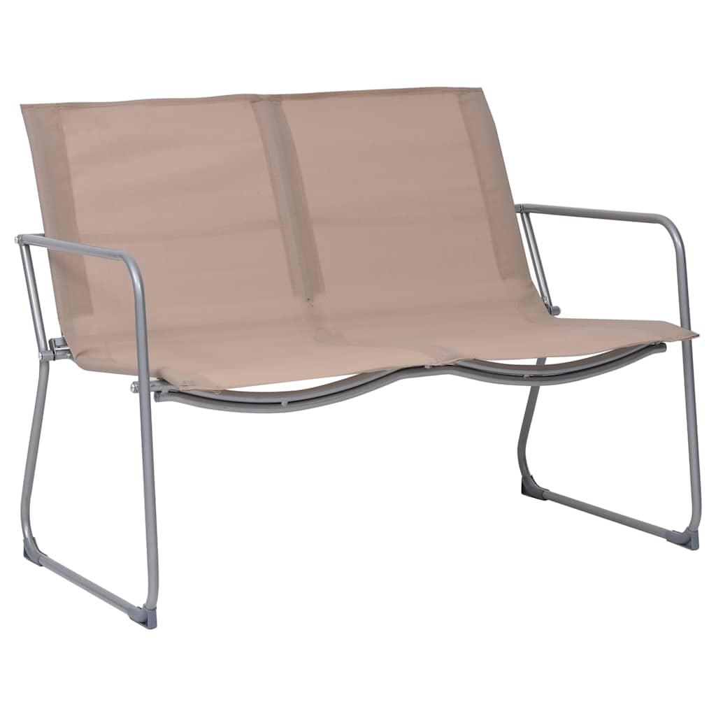 Juego de muebles de jardín 4 piezas tela y acero taupe