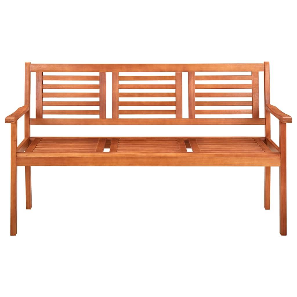 Banco de jardín 3 plazas madera maciza de eucalipto 150 cm