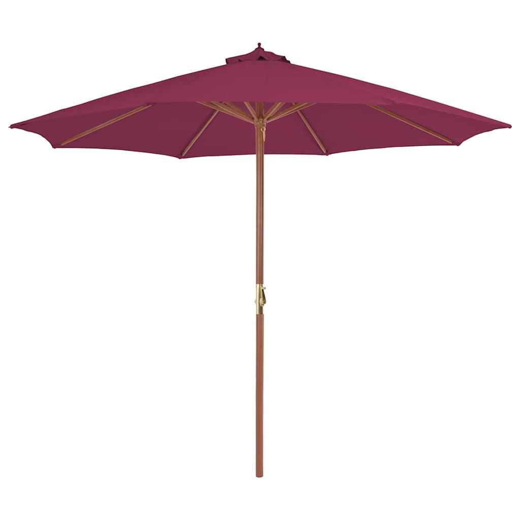 Sombrilla de jardín con palo de madera 350 cm gris antracita