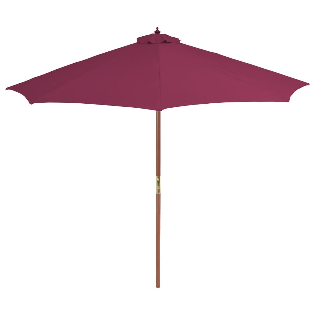 Sombrilla de jardín con palo de madera 350 cm gris antracita