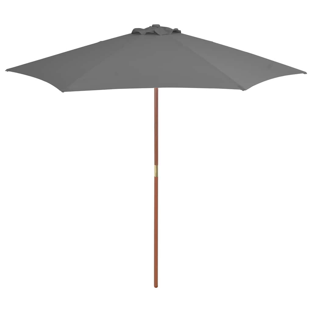 Sombrilla de jardín con palo de madera gris antracita 330 cm