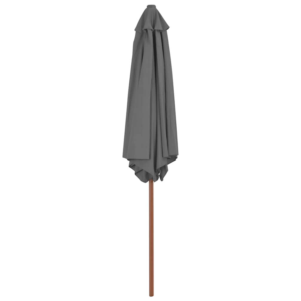 Sombrilla de jardín con palo de madera gris antracita 330 cm
