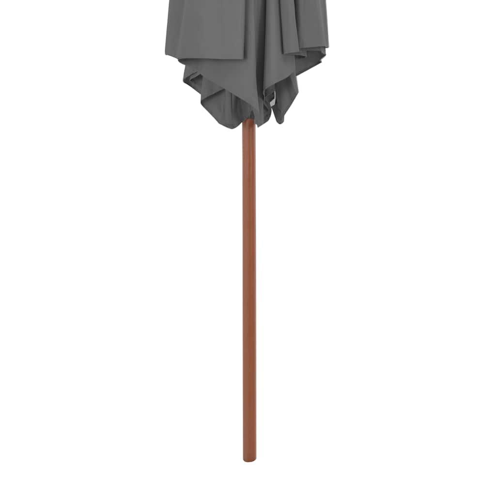 Sombrilla de jardín con palo de madera gris antracita 330 cm