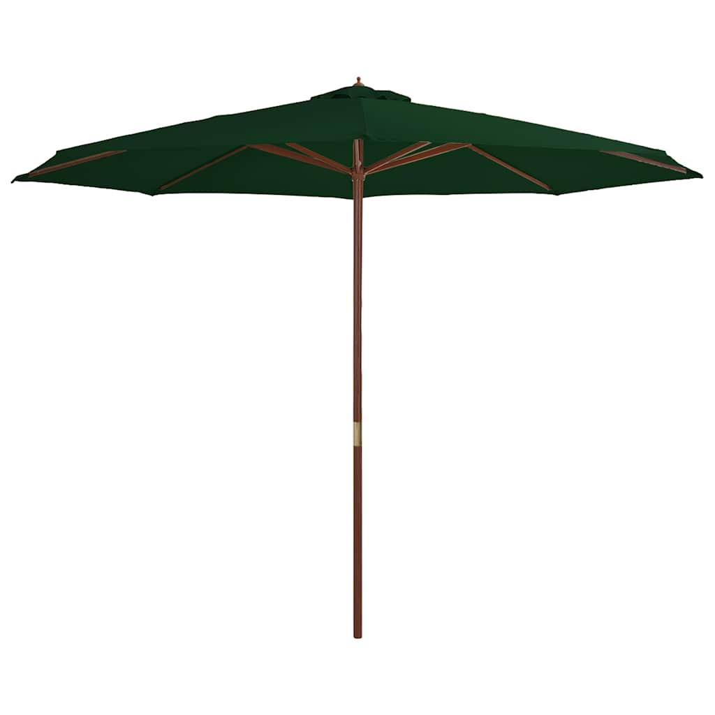 Sombrilla de jardín con palo de madera 350 cm gris antracita