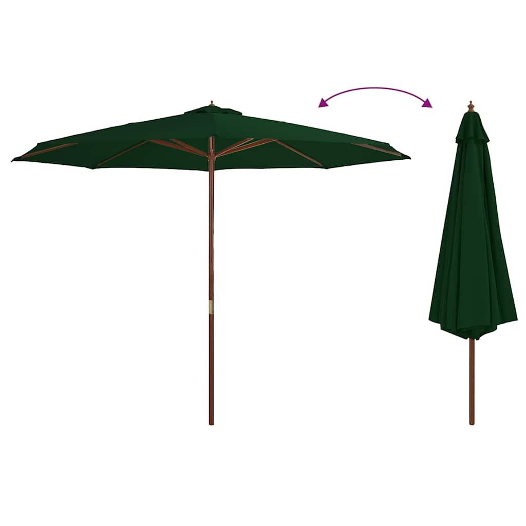 Sombrilla de jardín con palo de madera 350 cm gris antracita