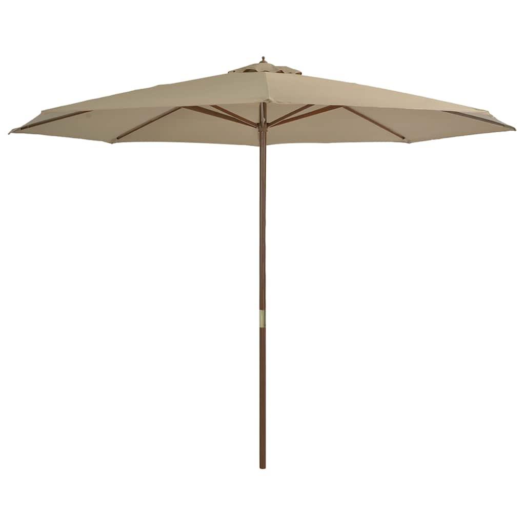 Sombrilla de jardín con palo de madera 350 cm gris antracita