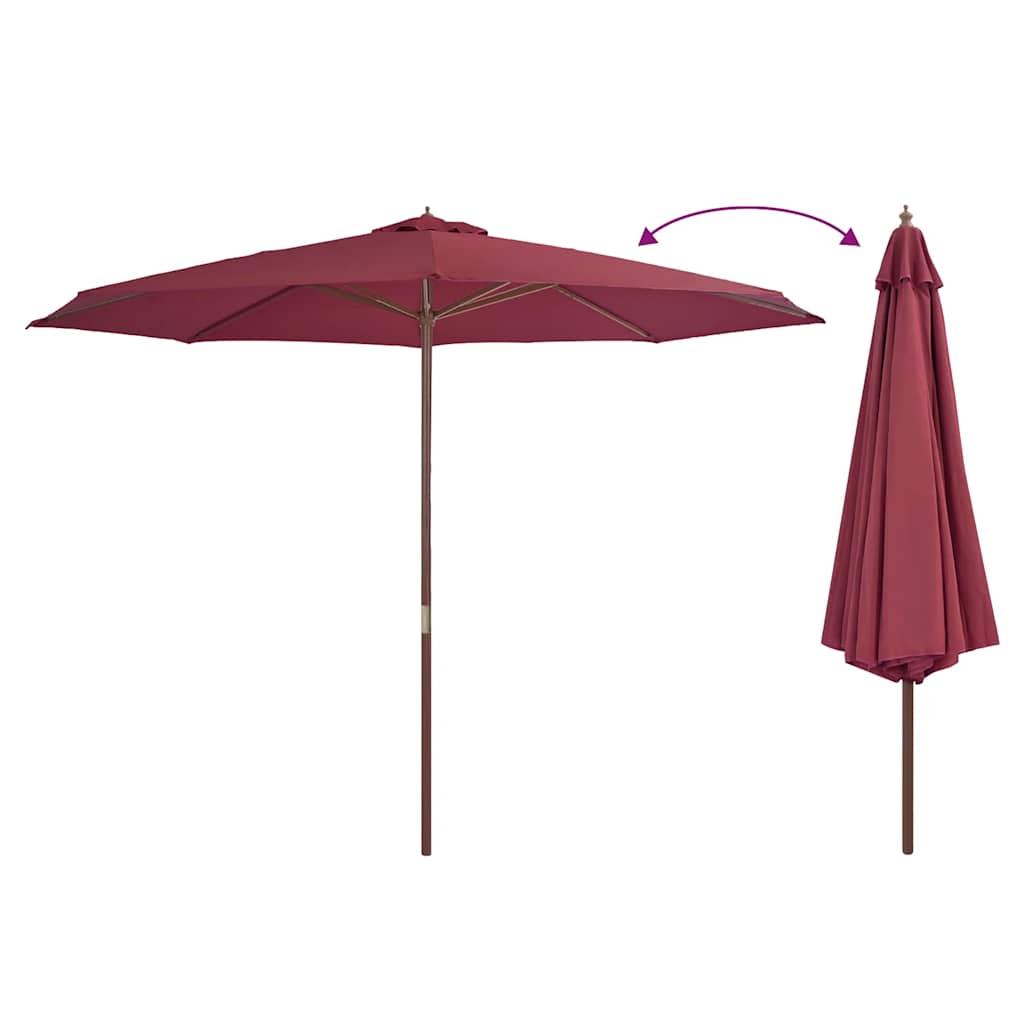 Sombrilla de jardín con palo de madera 350 cm gris antracita