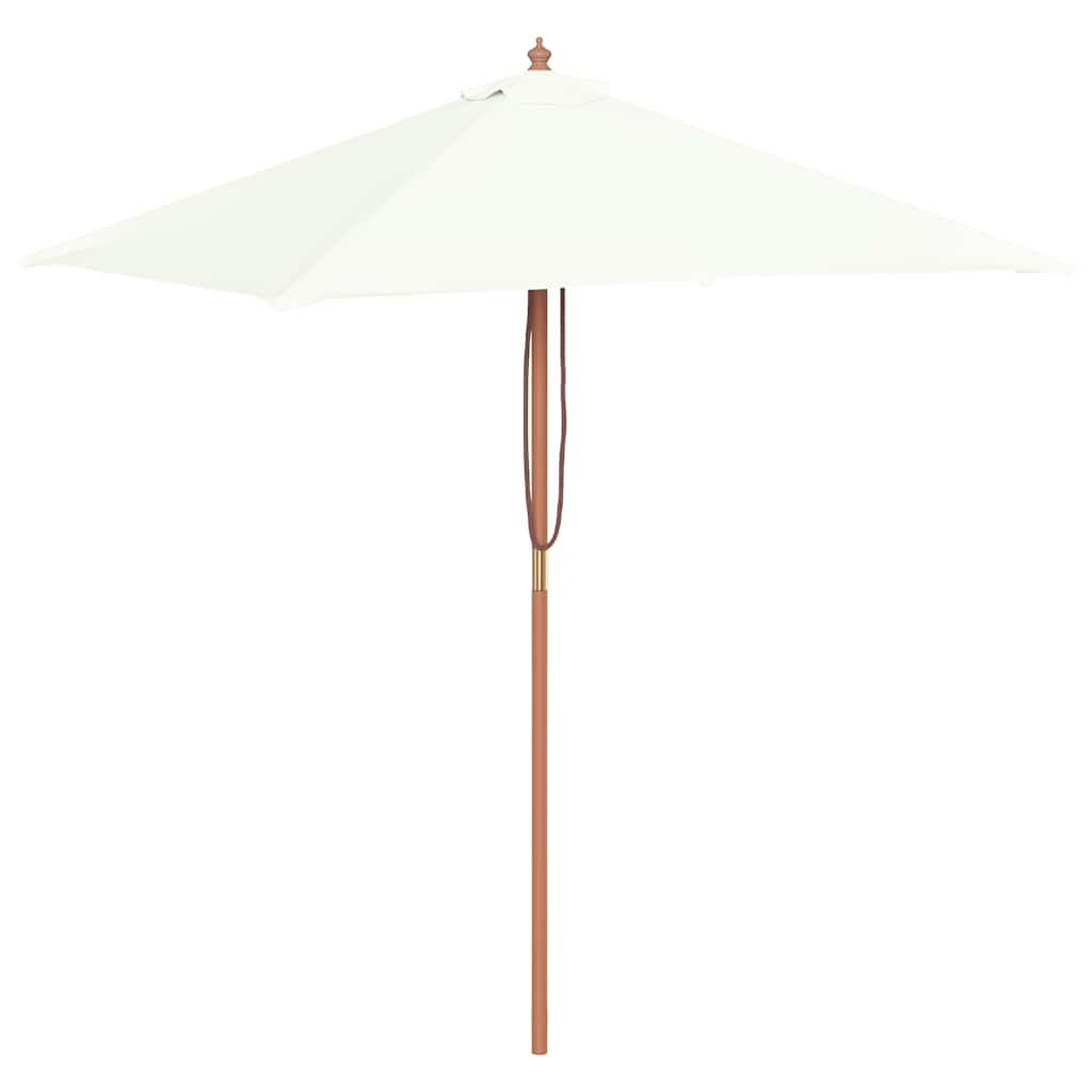 Sombrilla de jardín con palo de madera blanco arena 330 cm