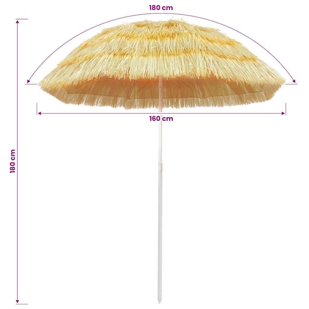 Sombrilla de playa estilo Hawaii natural