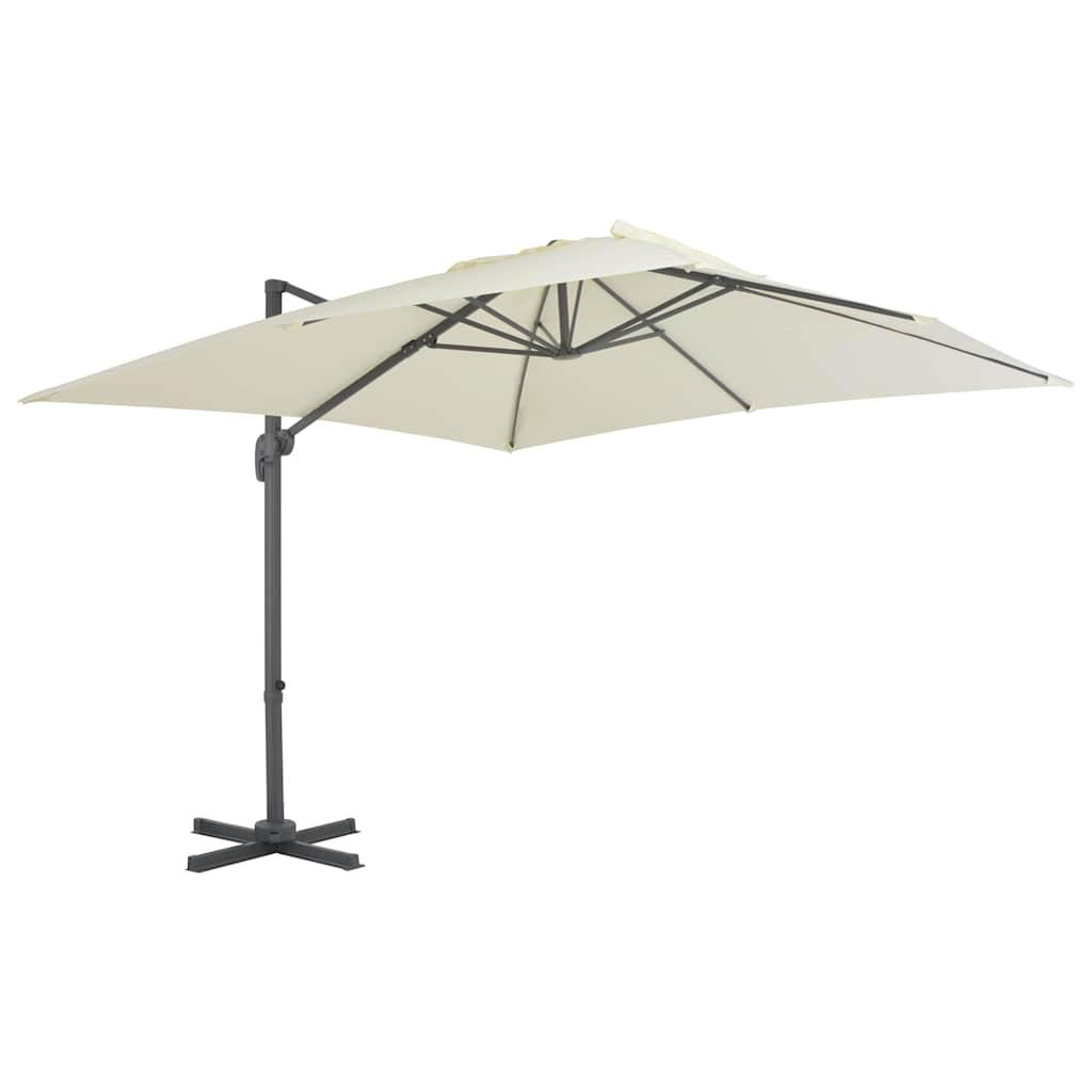 Sombrilla de jardín voladiza con poste de aluminio 300x300 cm Arena