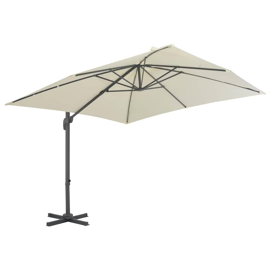 Sombrilla de jardín voladiza con poste de aluminio 300x300 cm Arena