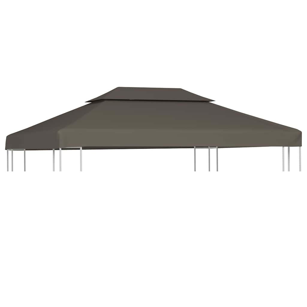 Toldo de cenador 2 niveles 310 g/m² 4x3 m gris antracita