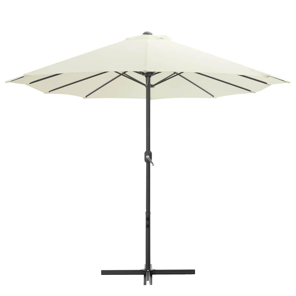 Sombrilla de jardín con palo de aluminio blanco arena 180x110cm