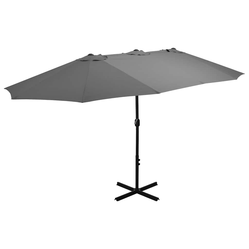 Sombrilla de jardín con palo de aluminio gris antracita 500 cm