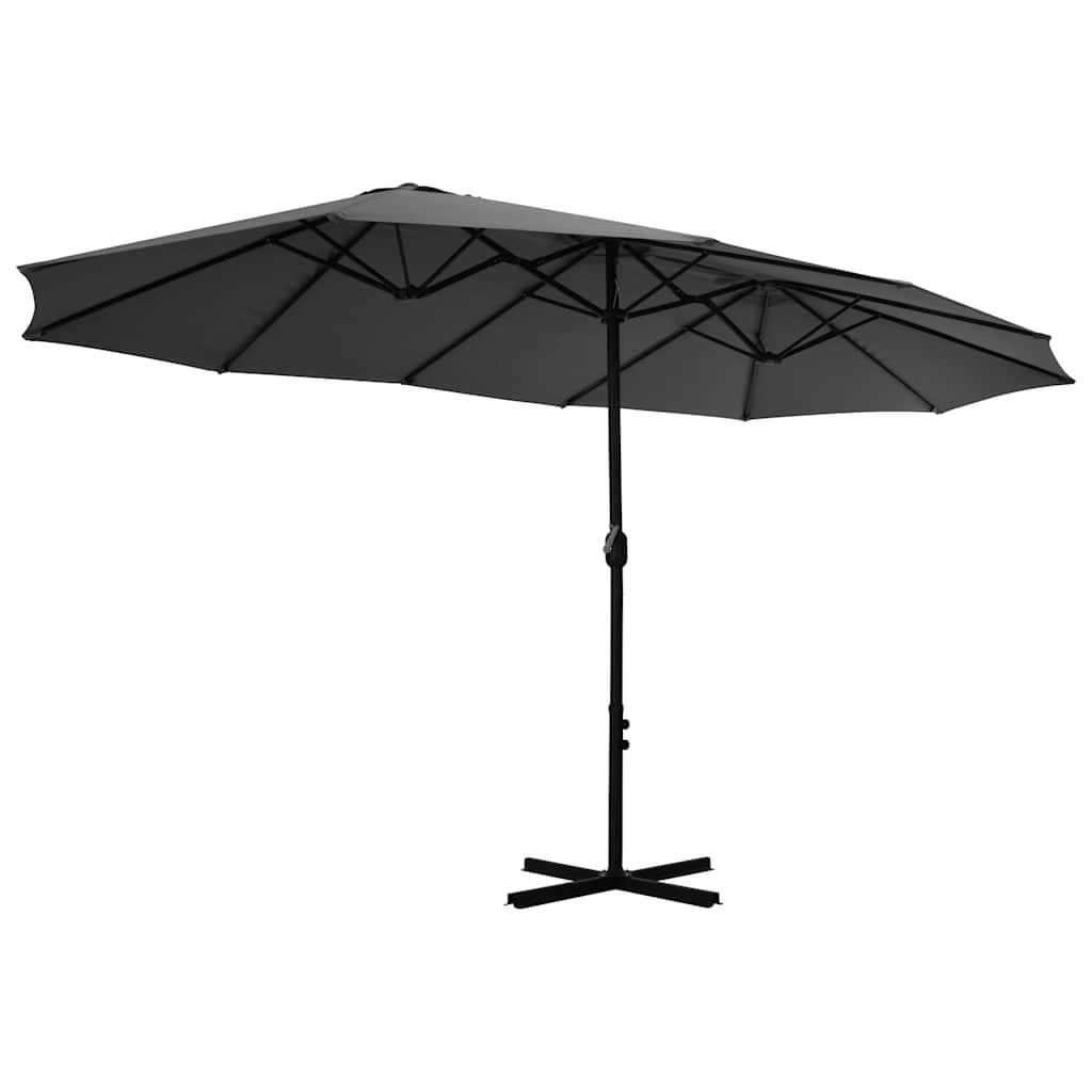 Sombrilla de jardín con palo de aluminio gris antracita 500 cm