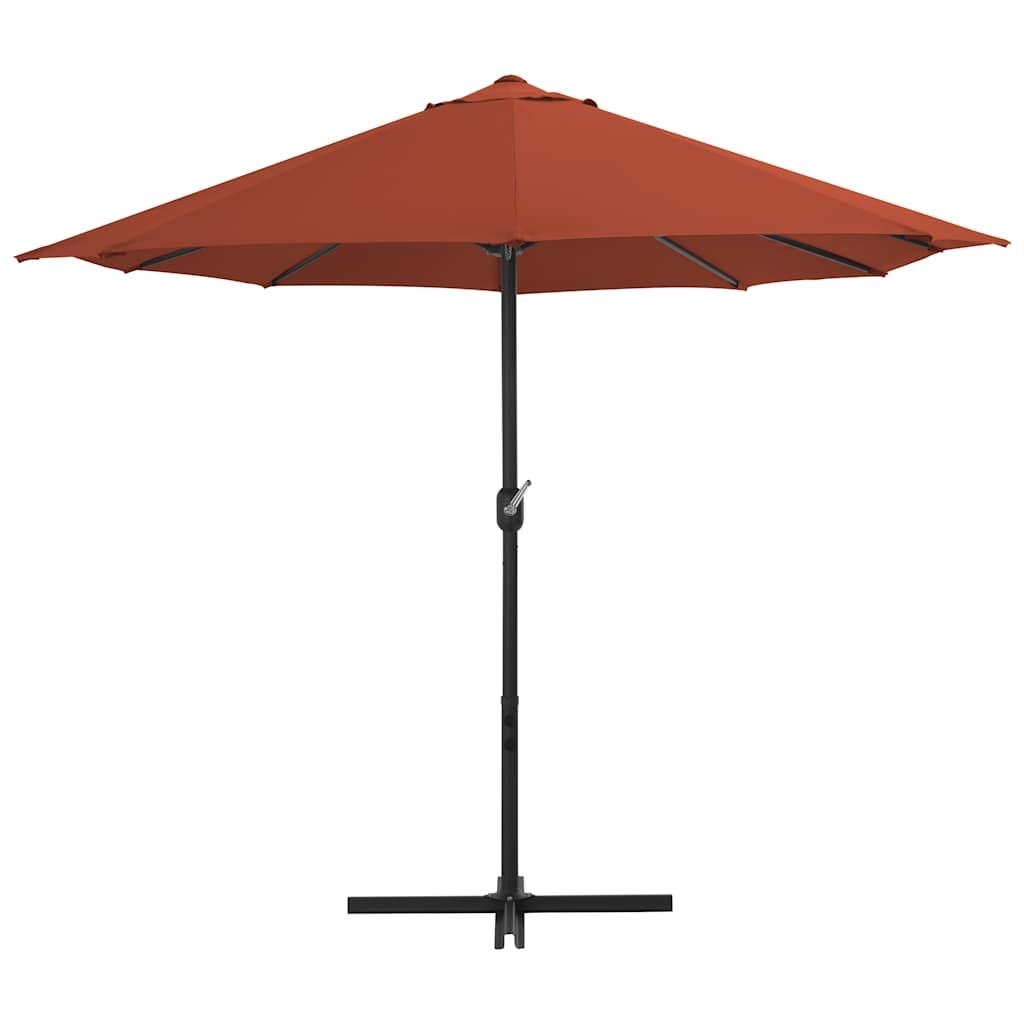 Sombrilla de jardín con palo de aluminio terracota