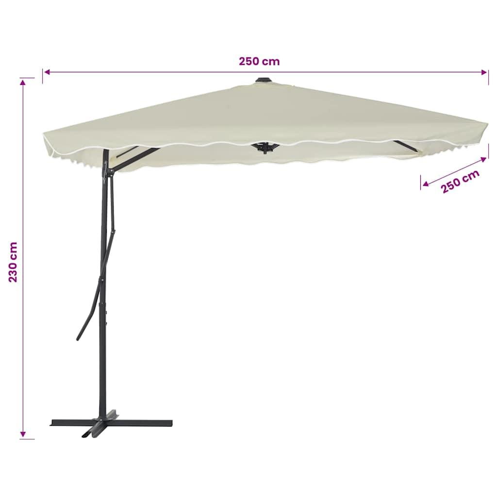 Sombrilla de jardín con palo de acero blanco arena 300 cm