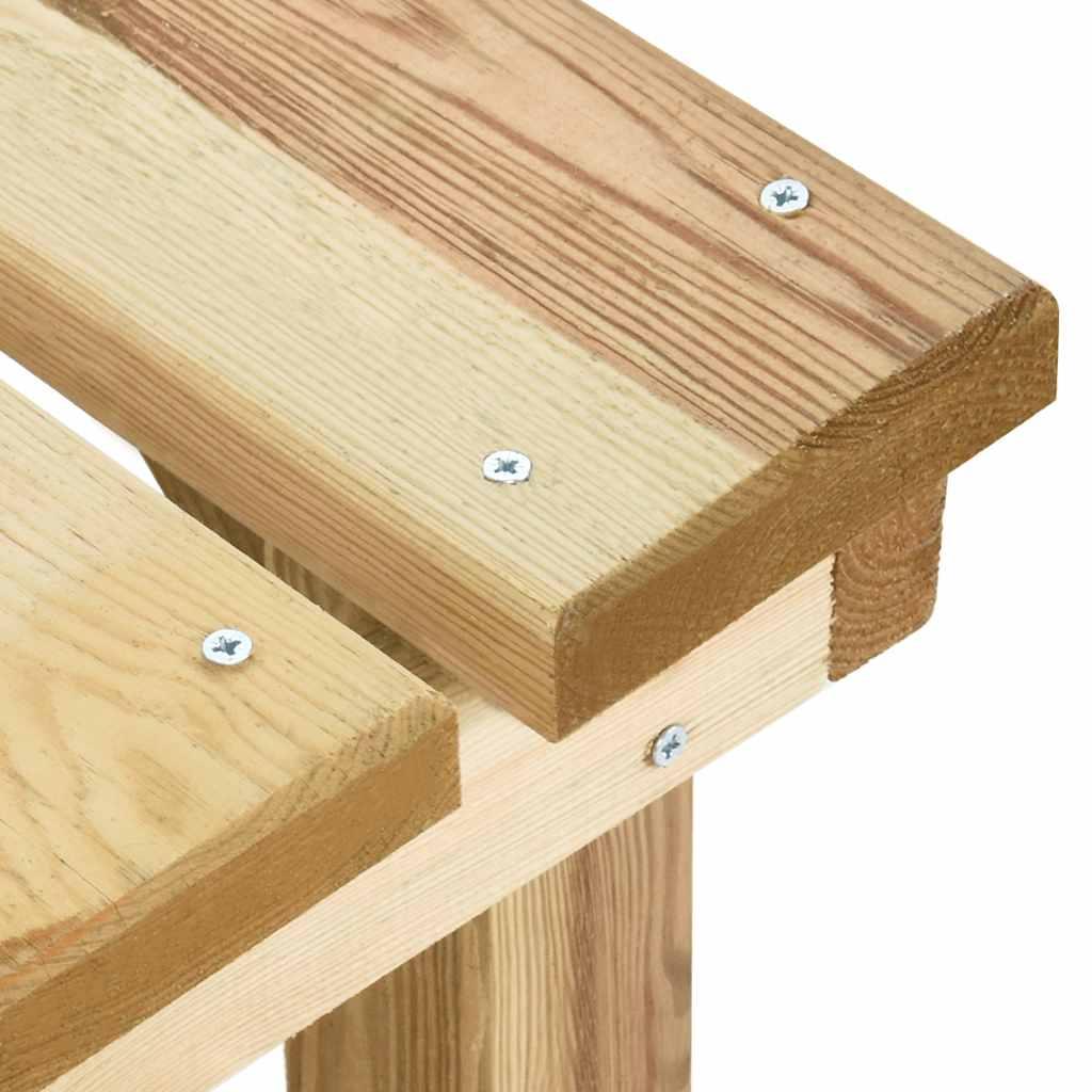 Banco de jardín de madera de pino impregnada 239 cm