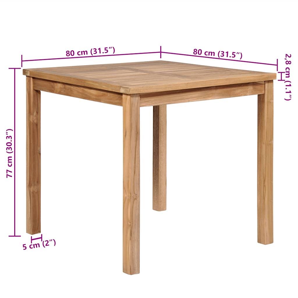 Mesa de jardín de madera maciza de teca 200x100x77 cm