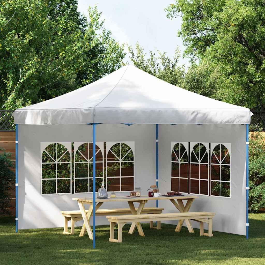 Paredes laterales de carpa de fiesta con ventana 2uds PE blanco