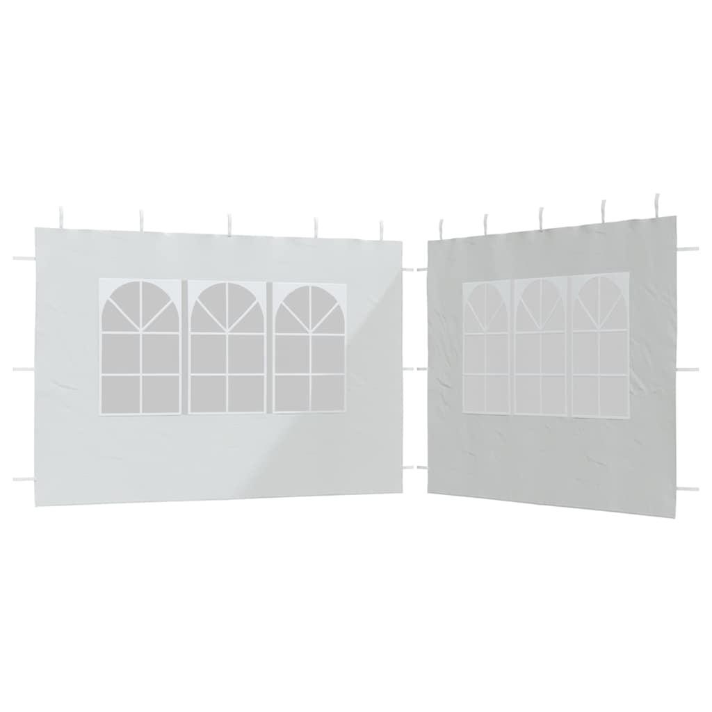 Paredes laterales de carpa de fiesta con ventana 2uds PE blanco
