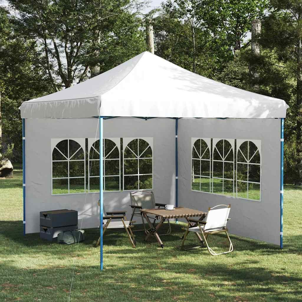 Paredes laterales de carpa de fiesta con ventana 2uds PE blanco