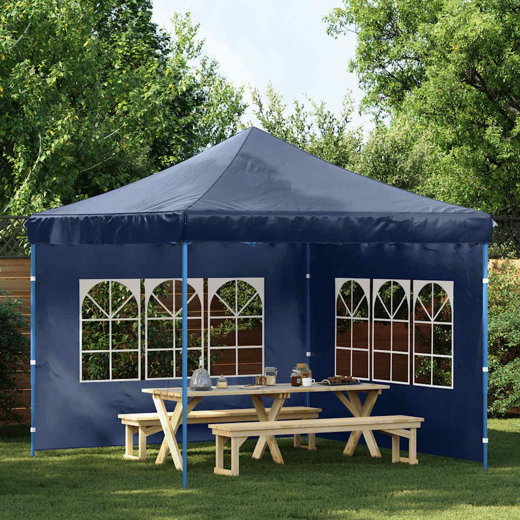Paredes de carpa para fiestas con ventana 2 uds PE azul