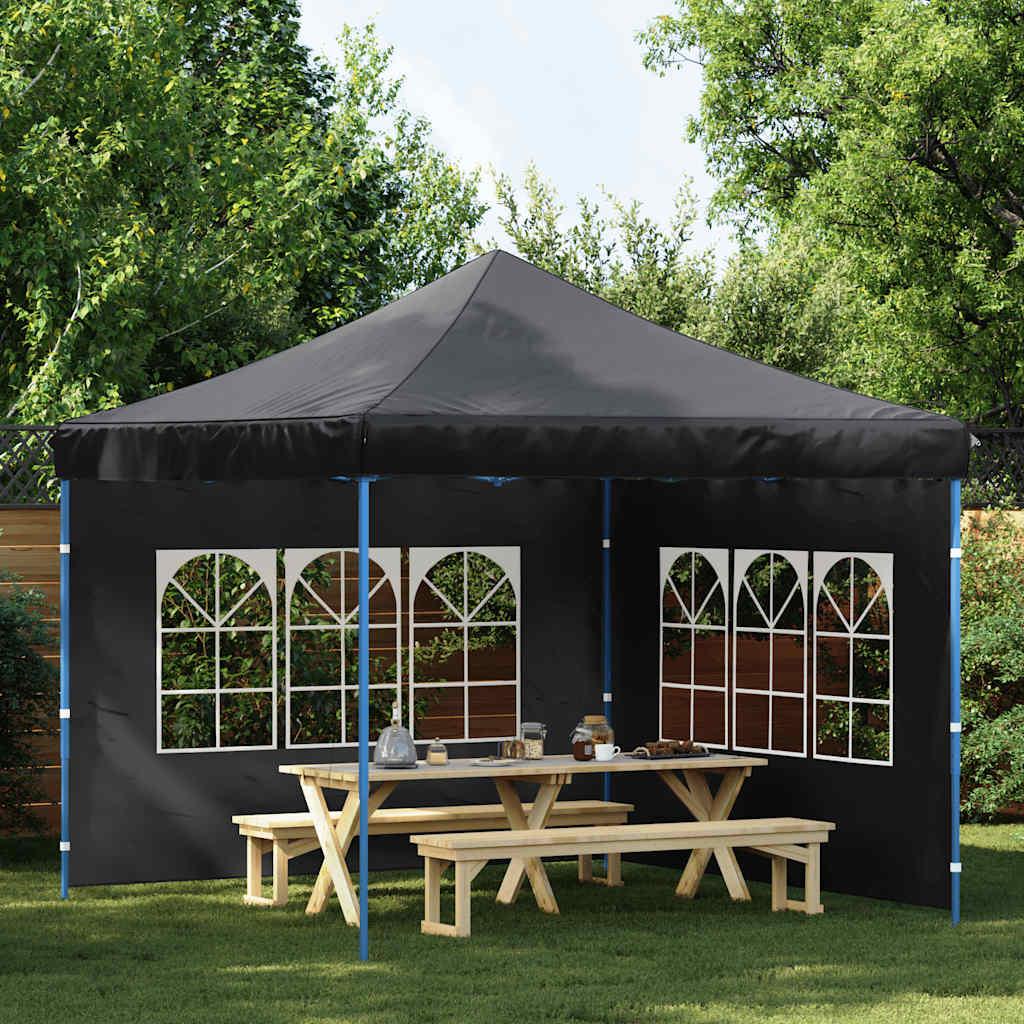 Pared lateral de carpa de fiesta con ventana 2 uds PE antracita