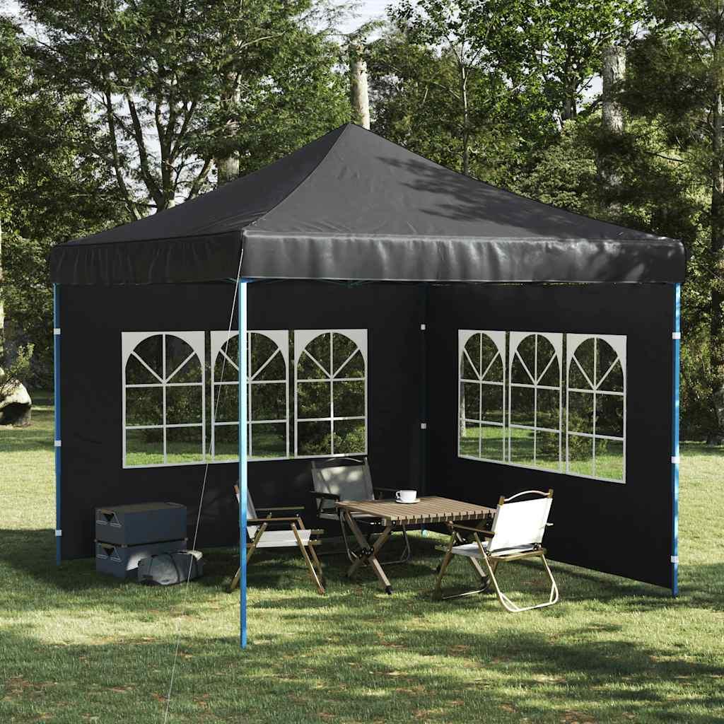 Pared lateral de carpa de fiesta con ventana 2 uds PE antracita