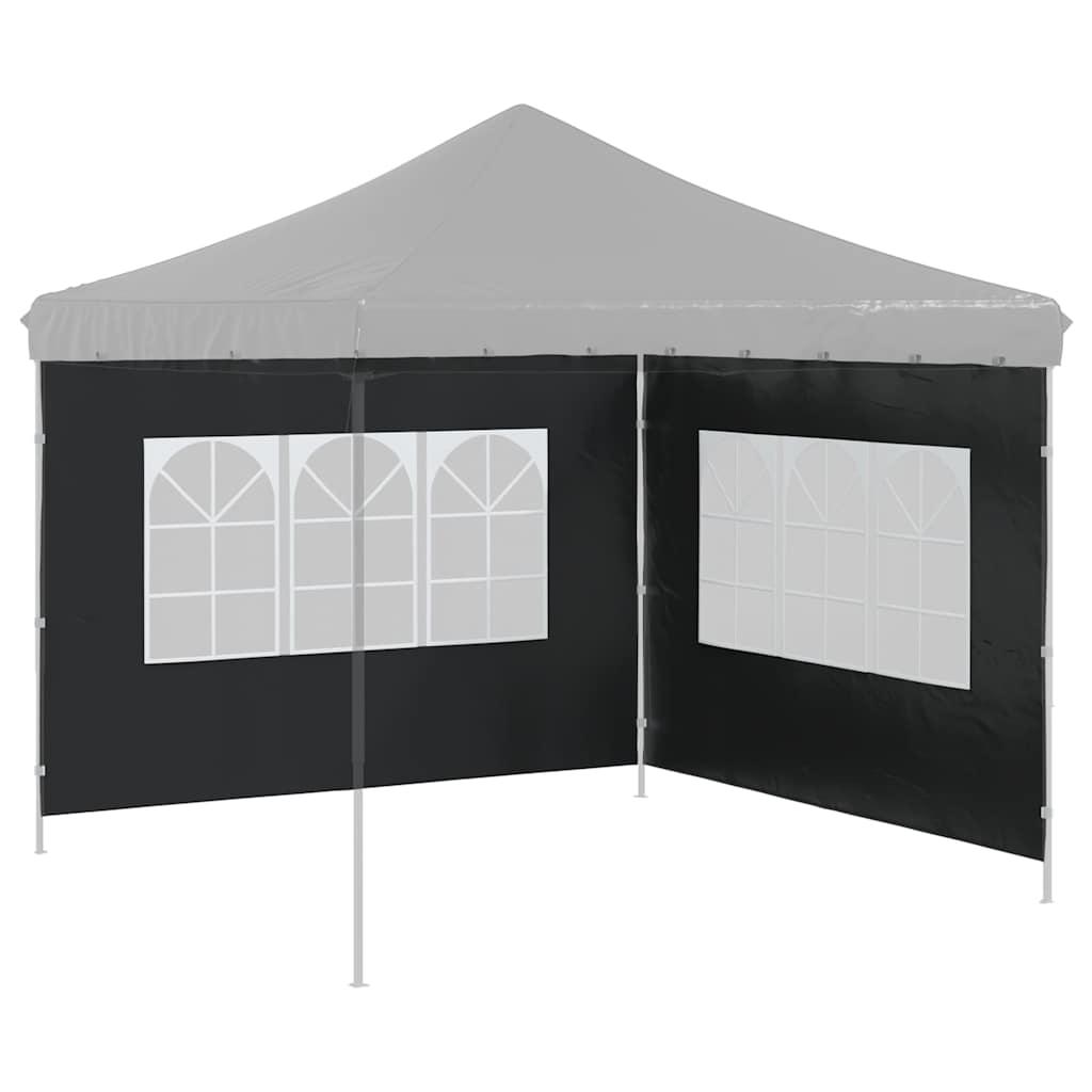 Pared lateral de carpa de fiesta con ventana 2 uds PE antracita