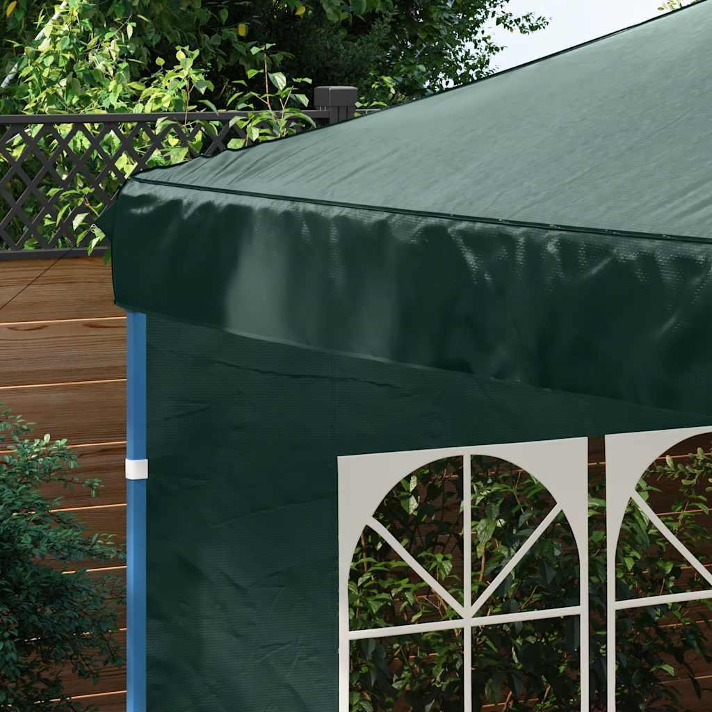 Paredes laterales de carpa de fiesta con ventana 2 uds PE verde