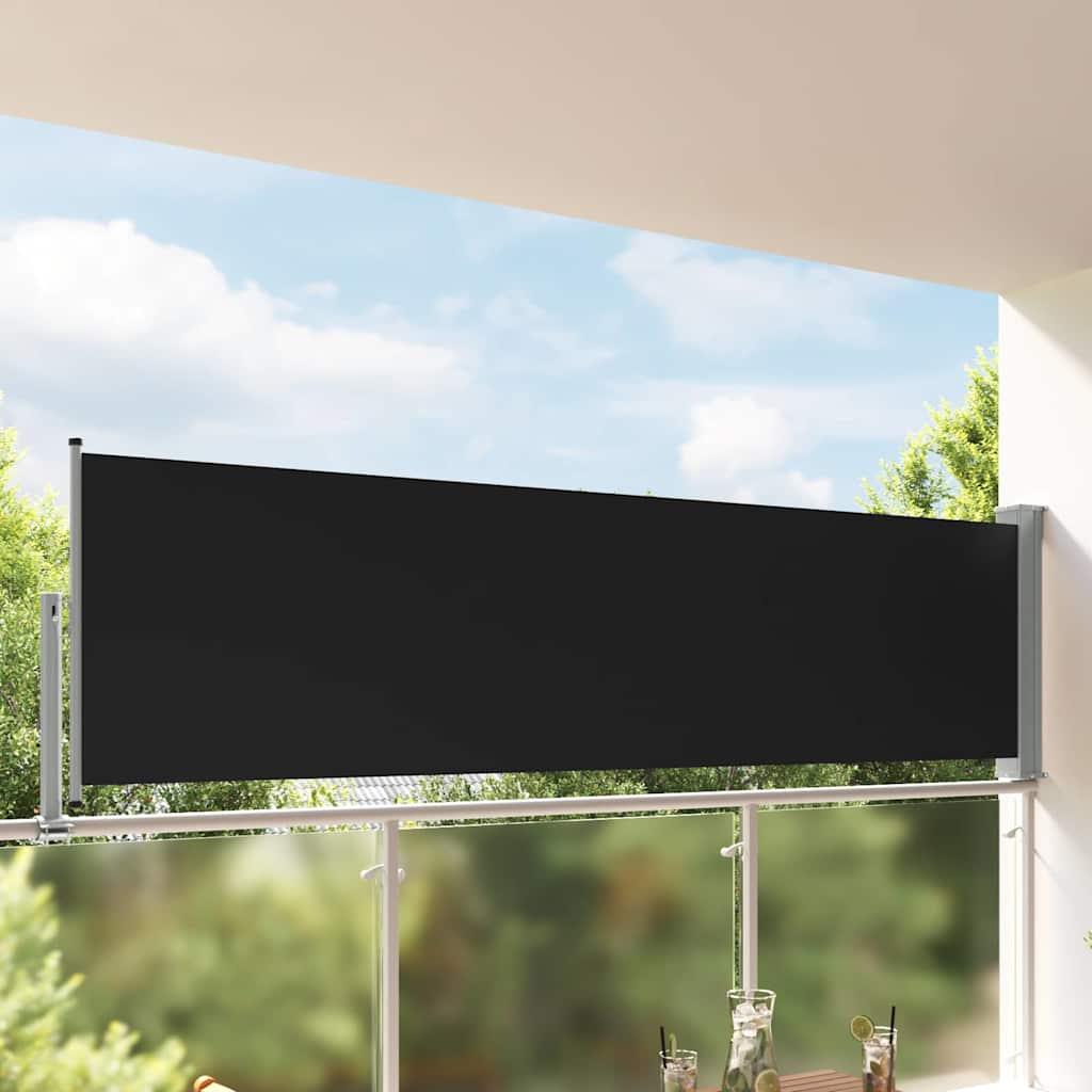 Toldo lateral retráctil para patio gris antracita 140x1200 cm