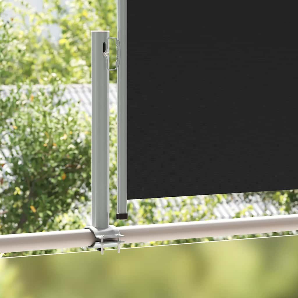 Toldo lateral retráctil para patio gris antracita 140x1200 cm