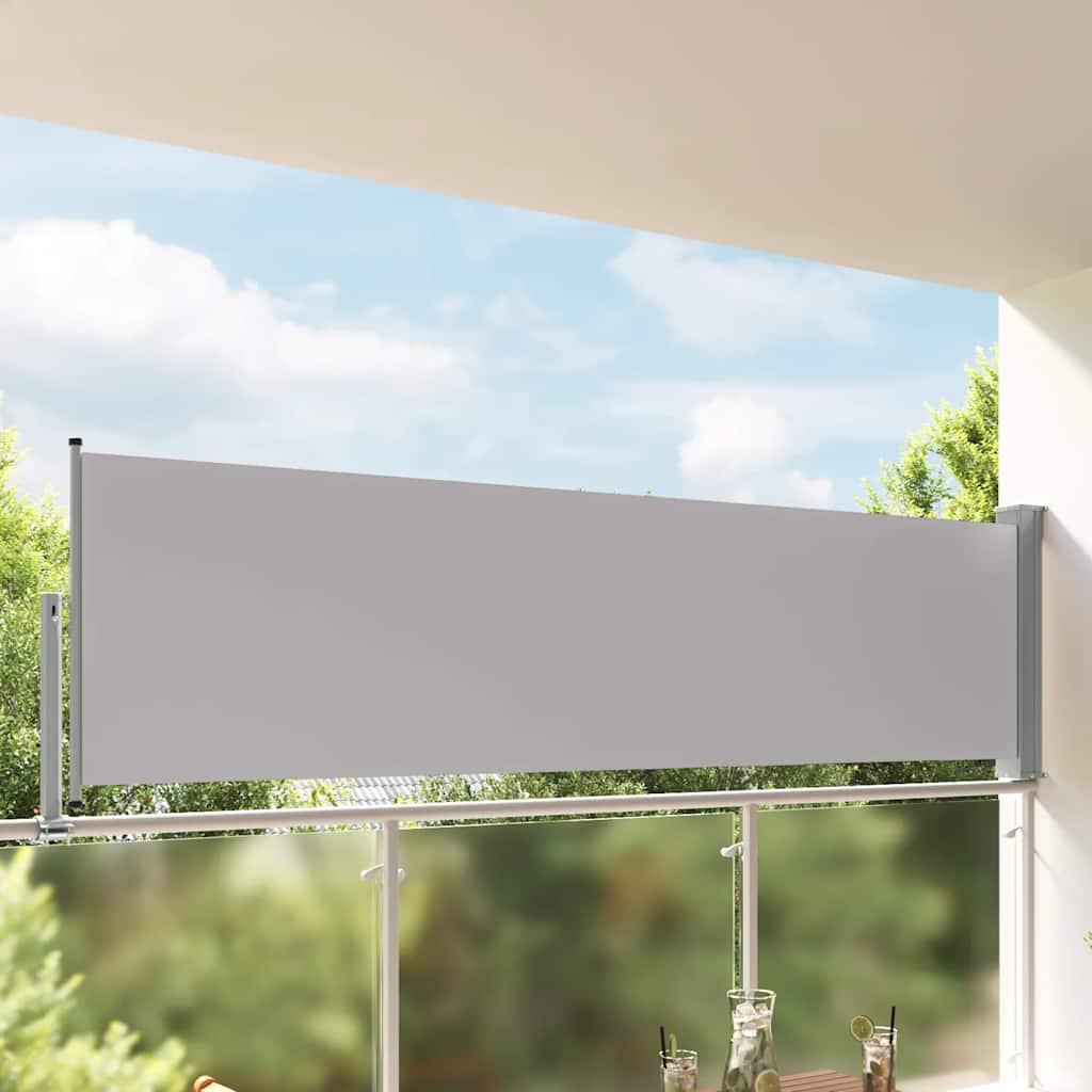 Toldo lateral retráctil para patio gris antracita 140x1200 cm