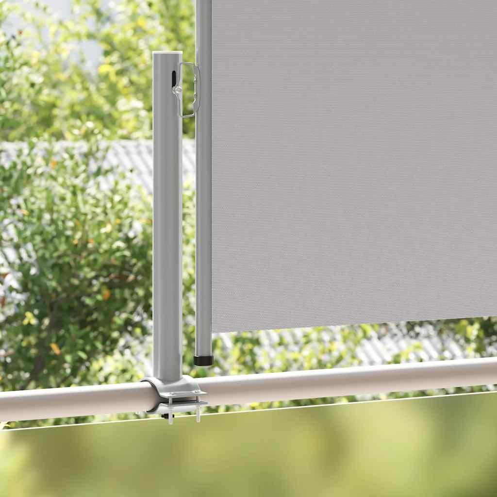 Toldo lateral retráctil para patio gris antracita 140x1200 cm