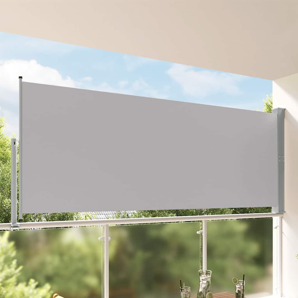 Toldo lateral retráctil para patio gris antracita 140x1200 cm