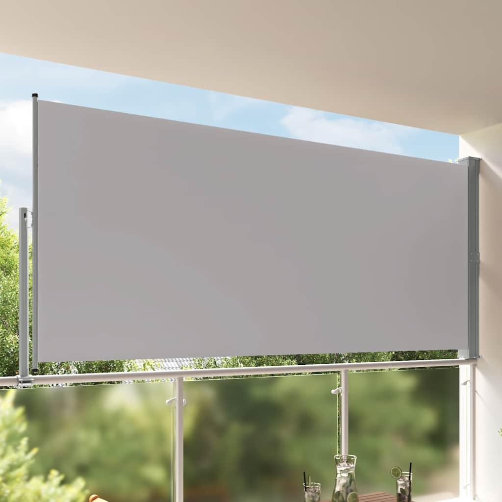 Toldo lateral retráctil para patio gris antracita 140x1200 cm