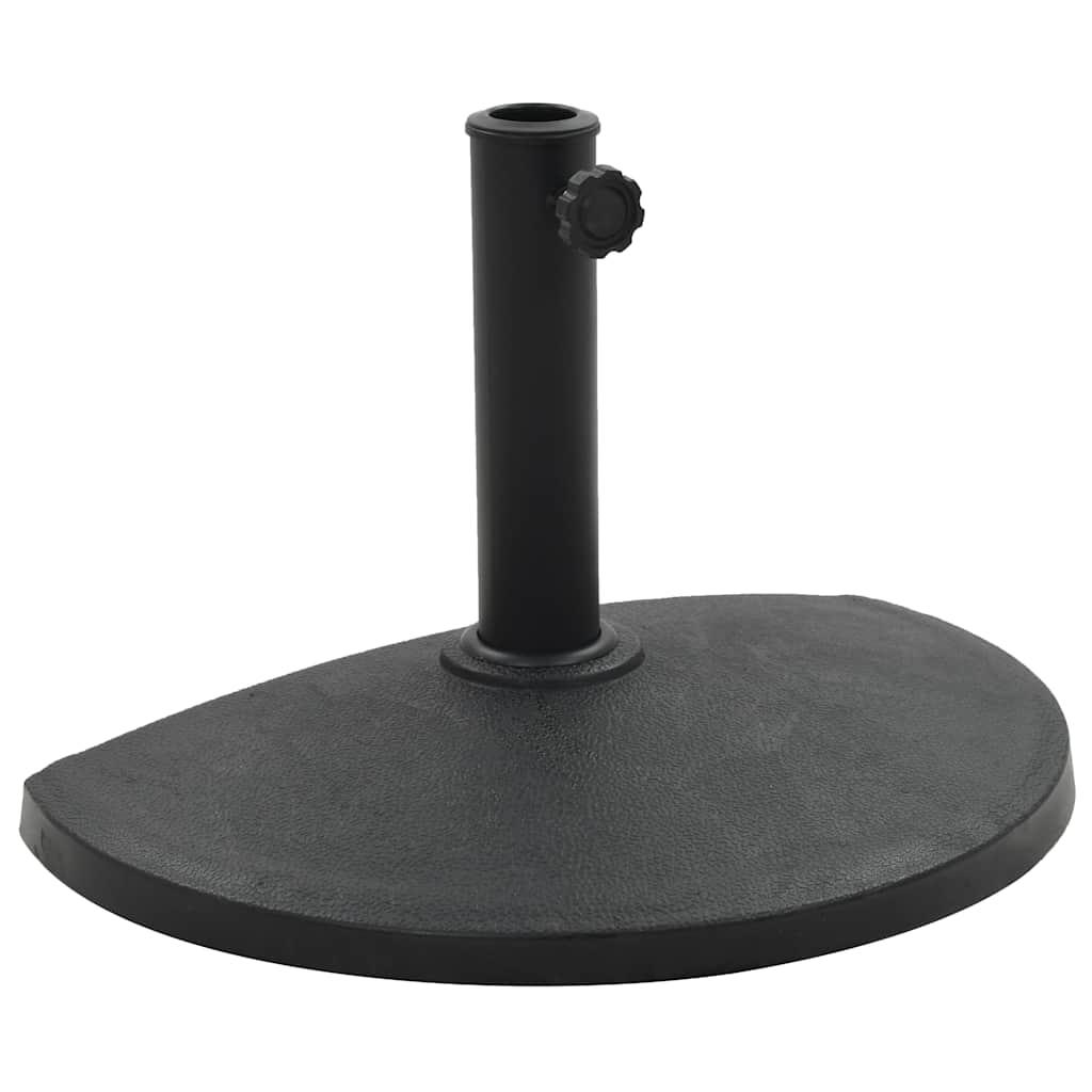 Base de sombrilla de semicírculo de poliresina negra 15 kg