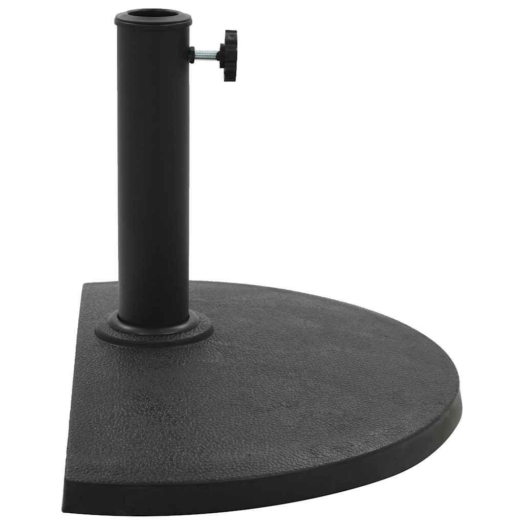 Base de sombrilla de semicírculo de poliresina negra 15 kg