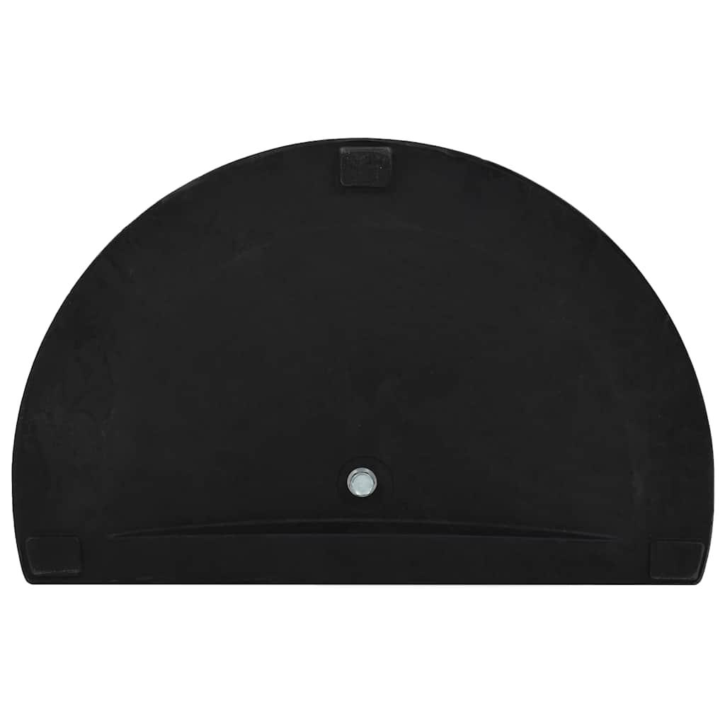 Base de sombrilla de semicírculo de poliresina negra 15 kg