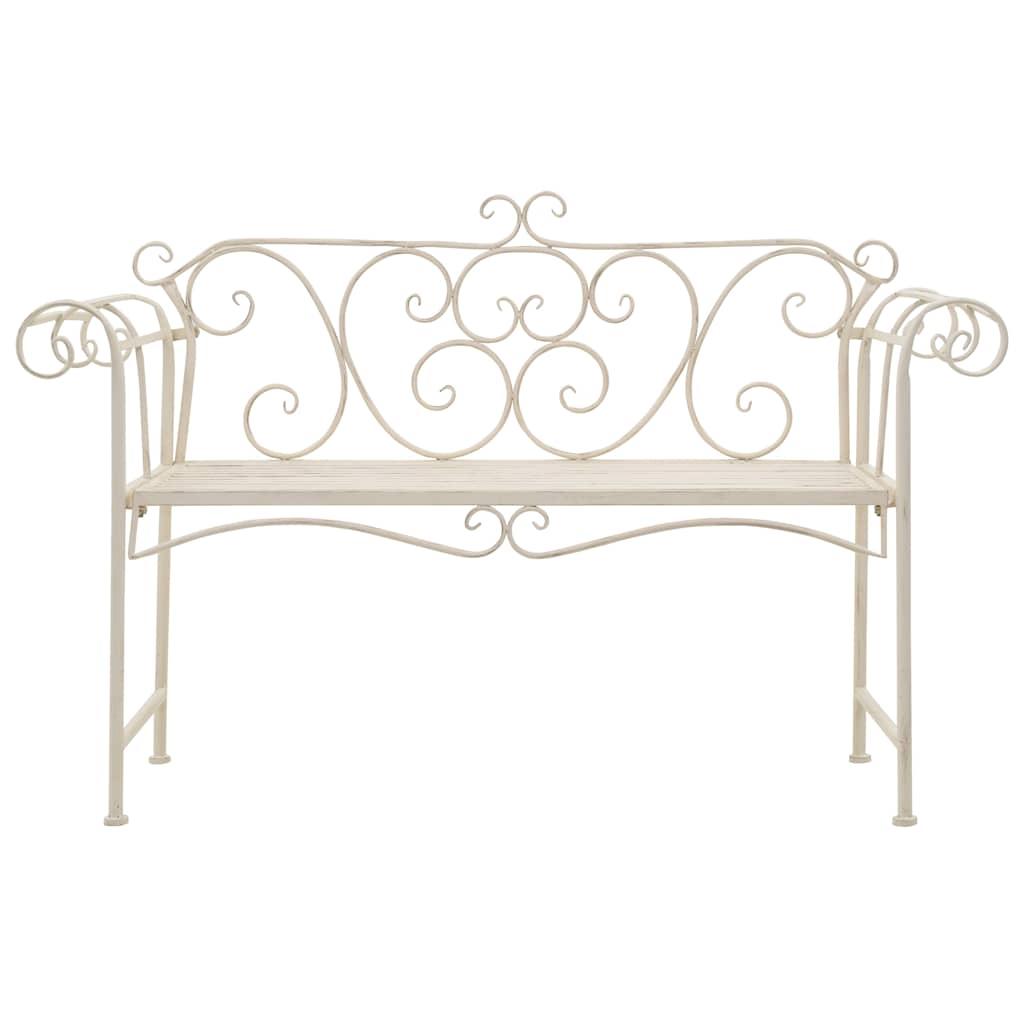 Banco de jardín metal blanco envejecido 132 cm