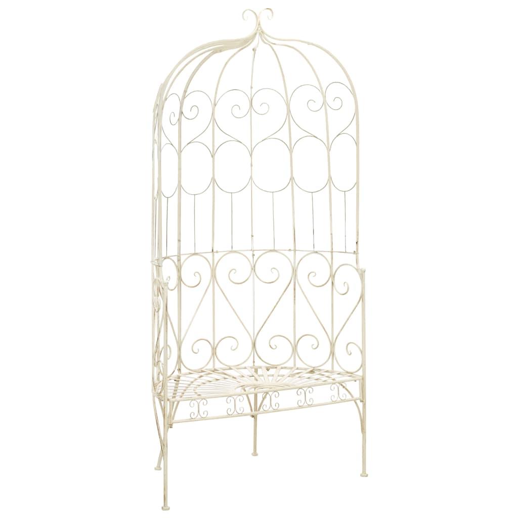 Banco de jardín metal blanco envejecido 132 cm
