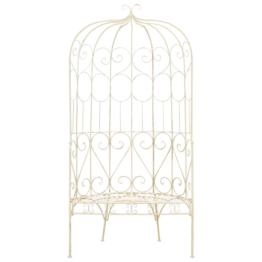 Banco de jardín metal blanco envejecido 132 cm
