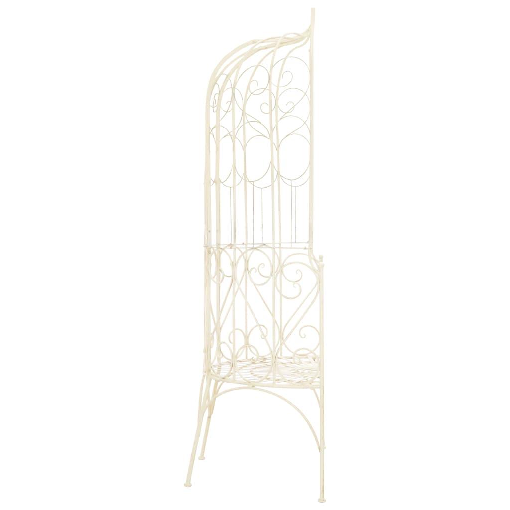 Banco de jardín metal blanco envejecido 132 cm