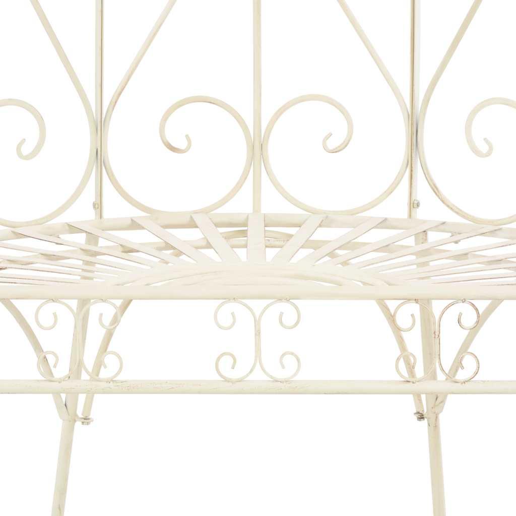 Banco de jardín metal blanco envejecido 132 cm