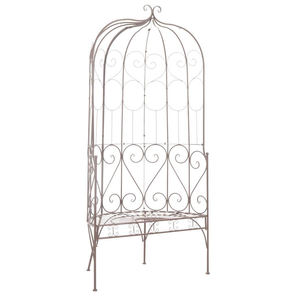 Banco de jardín metal blanco envejecido 132 cm